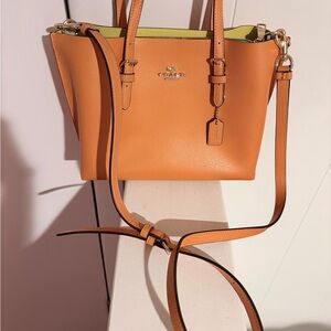 Coach Orange Leather Shoulder Bag